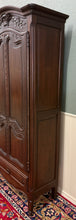 Load image into Gallery viewer, Antique French Louis XV Style Armoire Cupboard Linen Cabinet Bonnetiere Oak