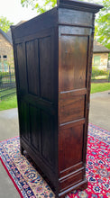 Load image into Gallery viewer, Antique French Armoire Wardrobe Cabinet Linen Storage Gothic Revival Oak c. 1880