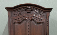 Load image into Gallery viewer, Antique French Louis XV Style Armoire Cupboard Linen Cabinet Bonnetiere Oak