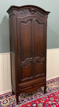 Load image into Gallery viewer, Antique French Louis XV Style Armoire Cupboard Linen Cabinet Bonnetiere Oak