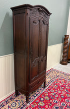 Load image into Gallery viewer, Antique French Louis XV Style Armoire Cupboard Linen Cabinet Bonnetiere Oak