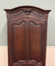 Load image into Gallery viewer, Antique French Louis XV Style Armoire Cupboard Linen Cabinet Bonnetiere Oak