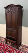 Load image into Gallery viewer, Antique French Louis XV Style Armoire Cupboard Linen Cabinet Bonnetiere Oak