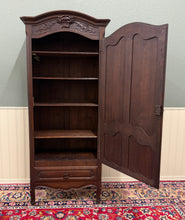 Load image into Gallery viewer, Antique French Louis XV Style Armoire Cupboard Linen Cabinet Bonnetiere Oak