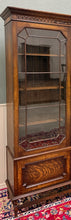 Load image into Gallery viewer, Antique English Jacobean Bookcase Cabinet Double Door Wavy Glass Tiger Oak 1930s