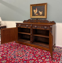 Load image into Gallery viewer, Antique Renaissance Revival French Server Sideboard Buffet Cabinet Oak 19C