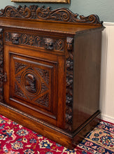 Load image into Gallery viewer, Antique Renaissance Revival French Server Sideboard Buffet Cabinet Oak 19C