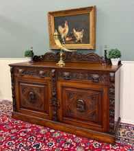 Load image into Gallery viewer, Antique Renaissance Revival French Server Sideboard Buffet Cabinet Oak 19C