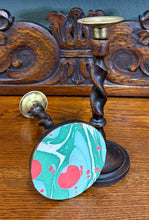 Load image into Gallery viewer, Antique English Barley Twist Candlesticks Candle Holders Oak PAIR 8.75&quot; PETITE