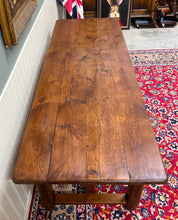 Load image into Gallery viewer, Antique French Country Farmhouse Dining Table Honey Oak 98"W c. Late 19thC
