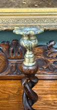 Load image into Gallery viewer, Antique English Open Barley Twist Candlesticks Candle Holders Oak PAIR 11.5&quot;