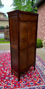 Antique French Country Louis XV Armoire Wardrobe Cabinet Linen Closet Oak 1930s