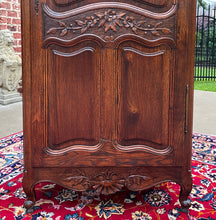 Load image into Gallery viewer, Antique French Country Louis XV Armoire Wardrobe Cabinet Linen Closet Oak 1930s