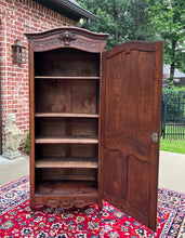 Load image into Gallery viewer, Antique French Country Louis XV Armoire Wardrobe Cabinet Linen Closet Oak 1930s