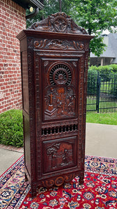 Antique French Breton Armoire Wardrobe Cabinet Linen Closet Chestnut 19th C #1