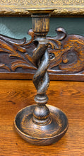 Load image into Gallery viewer, Antique English Open Barley Twist Candlesticks Candle Holders Oak PAIR 10.5&quot;