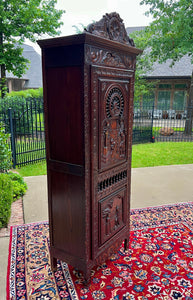 Antique French Breton Armoire Wardrobe Cabinet Linen Closet Chestnut 19th C #1