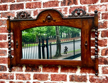 Load image into Gallery viewer, Antique English Mirror Rectangular Barley Twist Post Jacobean Oak 1930&#39;s