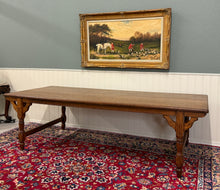 Load image into Gallery viewer, Antique English Country Farm Dining Table Farmhouse Tiger Oak 8&#39; Wide c.1920s