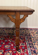 Load image into Gallery viewer, Antique English Country Farm Dining Table Farmhouse Tiger Oak 8&#39; Wide c.1920s