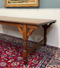 Load image into Gallery viewer, Antique English Country Farm Dining Table Farmhouse Tiger Oak 8&#39; Wide c.1920s