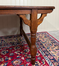 Load image into Gallery viewer, Antique English Country Farm Dining Table Farmhouse Tiger Oak 8&#39; Wide c.1920s