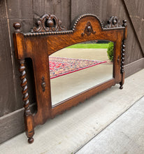 Load image into Gallery viewer, Antique English Mirror Rectangular Barley Twist Post Jacobean Oak 1930&#39;s