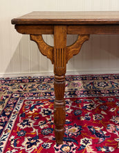 Load image into Gallery viewer, Antique English Country Farm Dining Table Farmhouse Tiger Oak 8&#39; Wide c.1920s