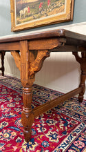 Load image into Gallery viewer, Antique English Country Farm Dining Table Farmhouse Tiger Oak 8&#39; Wide c.1920s
