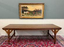 Load image into Gallery viewer, Antique English Country Farm Dining Table Farmhouse Tiger Oak 8&#39; Wide c.1920s