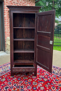 Antique French Breton Armoire Wardrobe Cabinet Linen Closet Chestnut c. 1900-20s