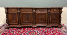 Load image into Gallery viewer, Antique French Breton LARGE Carved Sideboard Server Entry Buffet Oak c.1900-20s