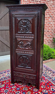 Antique French Breton Armoire Wardrobe Cabinet Linen Closet Chestnut c. 1900-20s