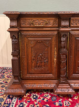 Load image into Gallery viewer, Antique French Breton LARGE Carved Sideboard Server Entry Buffet Oak c.1900-20s