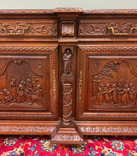 Load image into Gallery viewer, Antique French Breton LARGE Carved Sideboard Server Entry Buffet Oak c.1900-20s