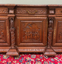 Load image into Gallery viewer, Antique French Breton LARGE Carved Sideboard Server Entry Buffet Oak c.1900-20s