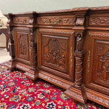 Load image into Gallery viewer, Antique French Breton LARGE Carved Sideboard Server Entry Buffet Oak c.1900-20s