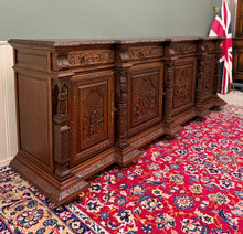 Load image into Gallery viewer, Antique French Breton LARGE Carved Sideboard Server Entry Buffet Oak c.1900-20s