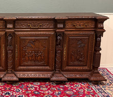 Load image into Gallery viewer, Antique French Breton LARGE Carved Sideboard Server Entry Buffet Oak c.1900-20s