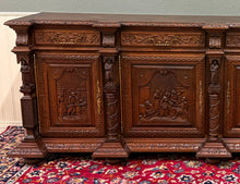 Load image into Gallery viewer, Antique French Breton LARGE Carved Sideboard Server Entry Buffet Oak c.1900-20s