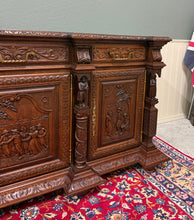 Load image into Gallery viewer, Antique French Breton LARGE Carved Sideboard Server Entry Buffet Oak c.1900-20s