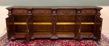 Load image into Gallery viewer, Antique French Breton LARGE Carved Sideboard Server Entry Buffet Oak c.1900-20s