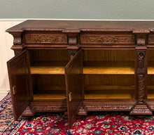 Load image into Gallery viewer, Antique French Breton LARGE Carved Sideboard Server Entry Buffet Oak c.1900-20s