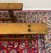 Load image into Gallery viewer, Antique French Farmhouse Benches Banquette Seating Pair Window Seats 19th C