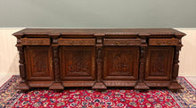 Load image into Gallery viewer, Antique French Breton LARGE Carved Sideboard Server Entry Buffet Oak c.1900-20s