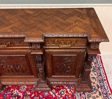 Load image into Gallery viewer, Antique French Breton LARGE Carved Sideboard Server Entry Buffet Oak c.1900-20s