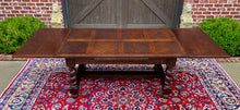 Load image into Gallery viewer, Antique English Dining Table Draw Leaf Table Barley Twist Oak Breakfast c. 1930s