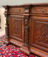 Load image into Gallery viewer, Antique French Breton LARGE Carved Sideboard Server Entry Buffet Oak c.1900-20s