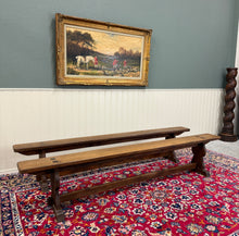Load image into Gallery viewer, Antique French Farmhouse Benches Banquette Seating Pair Window Seats 19th C