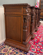 Load image into Gallery viewer, Antique French Breton LARGE Carved Sideboard Server Entry Buffet Oak c.1900-20s